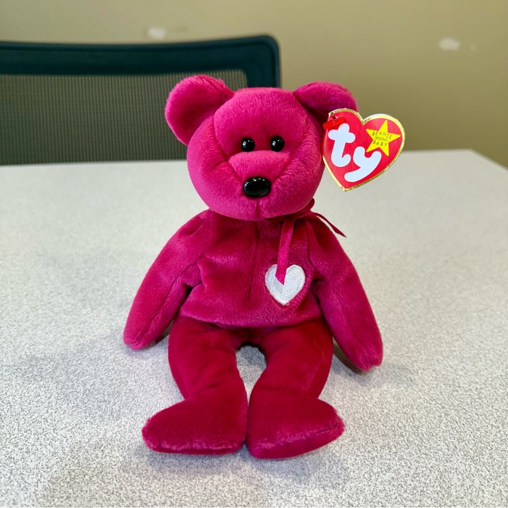 Ty Beanie Baby Valentina Bear Plush Retired Embroidered Heart Valentine With Tag